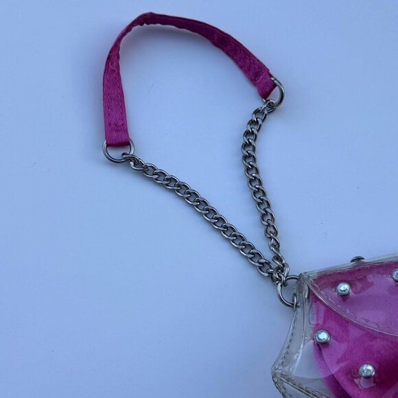 VICTORIA’s SECRET Clear Rhinestone Embellished Key Pouch with Wrist Chain - Picture 2 of 6